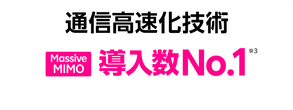 通信高速化技術 Massive MIMO 導入数No.1 ※3