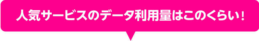 人気サービスのデータ利用量はこのくらい