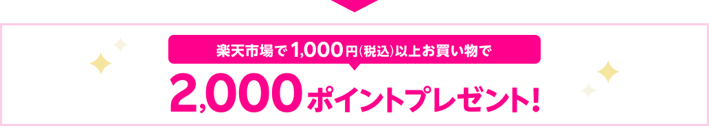 楽天市場で1,000円（税込）以上お買い物で2,000ポイントプレゼント