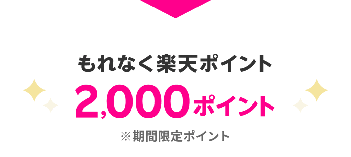 もれなく2,000ポイント※期間限定ポイント