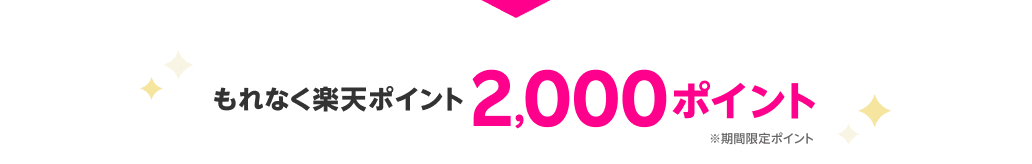 もれなく2,000ポイント※期間限定ポイント