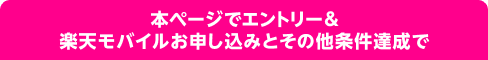 本ページでエントリー＆楽天モバイルお申し込みとその他条件達成で