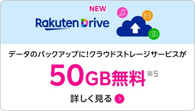 データのバックアップに！クラウドストレージサービスが50GB無料※5 詳しく見る