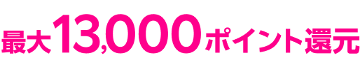 最大13,000ポイント還元