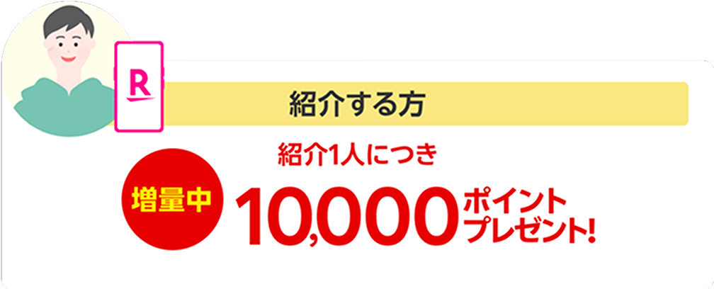 紹介する方は紹介1人につき10,000ポイントプレゼント！