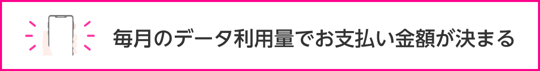 毎月のデータ利用量でお支払い金額が決まる