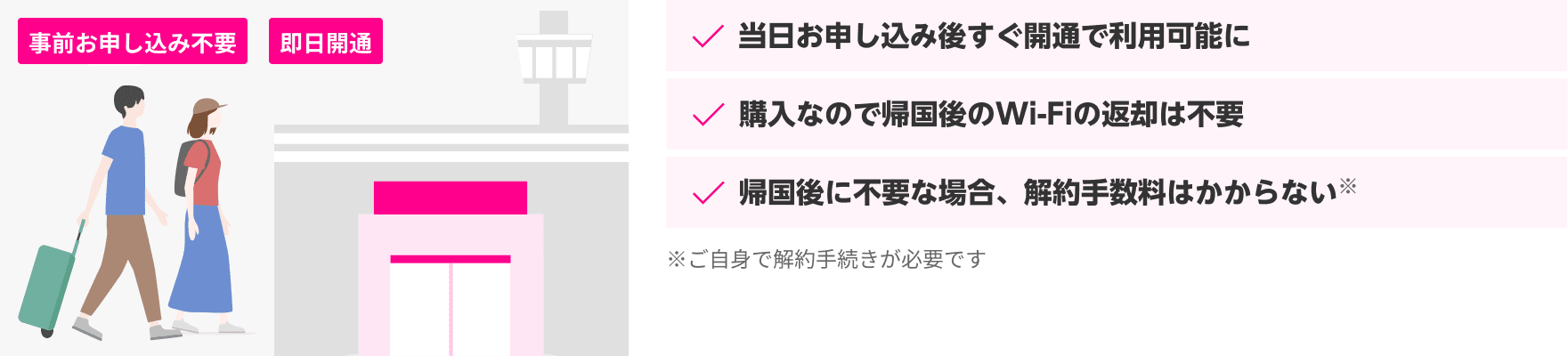 当日受付カウンター成田国際空港・中部国際空港にOPEN！