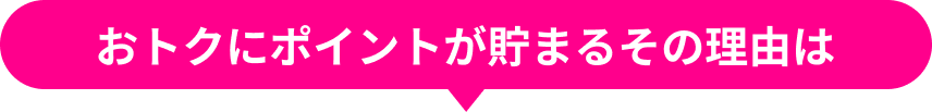 おトクにポイントが貯まるその理由は