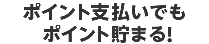 ポイント支払いでもポイント貯まる!